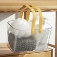 thumbnail image 1 of Bathroom Storage Basket Hollow Out Holes Drainage Transparent Hanging Storage Save Space Deep Shampoo Bathroom Rack Household Stuff, 1 of 8