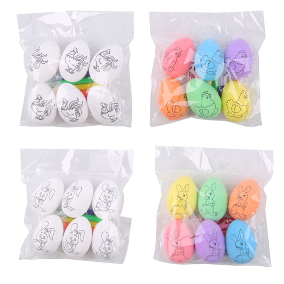 Easter Savings! PRETXORVE Easter Eggs, Easter DIY Hand-painted Eggss Set Unique Cartoons Bunny Simulation Eggss Children's Coloring and Painting Gifts