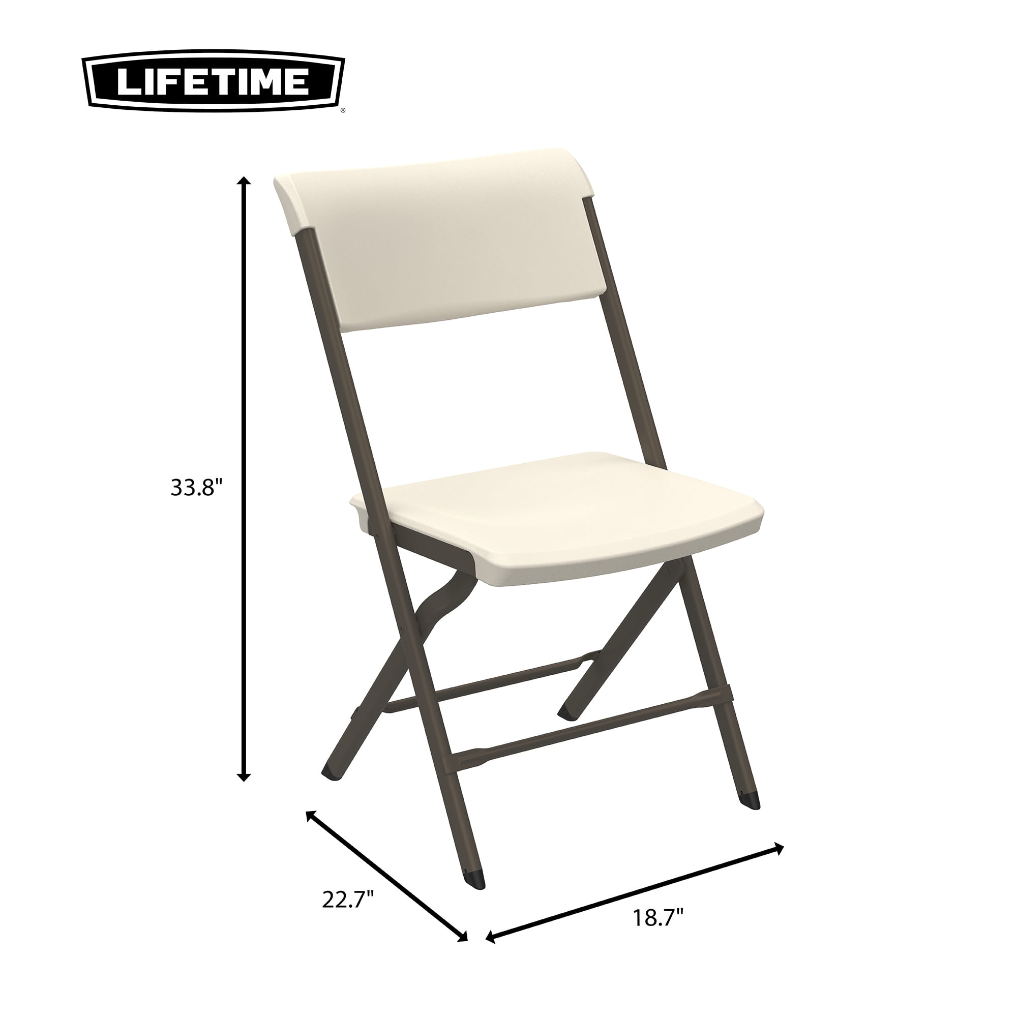 Lifetime 37-Inch Fold-In-Half Table and 4 Chairs Set (Light Commercial)