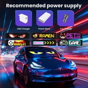 VOLIVO Devil Eyes LED Car Window Light, 2.75” x 6.81” Programmable Scrolling LED Sign with Bluetooth & Remote, Custom Text & Animations for Car Decoration, Advertising & Business