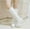 White, variant on EGNMCR Women's Low-Heeled Mid Calf Boots Warm Down Thick Soled Black Cotton High boots boots