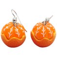 thumbnail image 1 of 1 par de pendientes con forma de naranja, bonitos pendientes de moda para mujer., 1 of 6