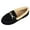 Black, variant on Fuzzy Loafers for Women Winter Warm Flat Shoes Fashion Metal Chain Suede Round Toe Comfortable Soft Sole Nonslip Walking Shoes Brown Size 6.5