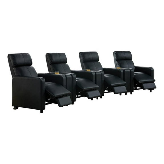 Toohey Upholstered Tufted Recliner Living Room Set Black
