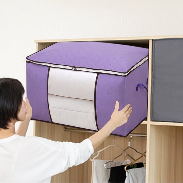 Heavy Duty Storage With Reinforced Handles Extra Large Storage Bags For Clothes Tote Bag Double Zipper For Space Saving Travel