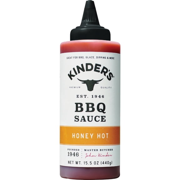 Kinder's Honey Hot BBQ Sauce - Spicy Sweet Flavor, Smooth Texture - 15.5 oz Bottle