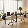 thumbnail image 4 of edx 63" Home Office Desk, Computer Desk with Storage Bag & Hook, Waterproof Top & Metal Frame, Modern Simple Study Writing Table for Bedroom, Black, 4 of 8