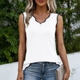 thumbnail image 5 of Admvng Womens Scallop Trim V-Neck Knit Tank Top Sleeveless Vest Casual Lightweight Camisole, 5 of 8
