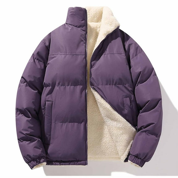 Abomasnow Oversized Puffer Jacket Womens Long Sleeve Fleece Lined Quilted Jacket Zip Up Warm Winter Coat Outerwear with Pockets