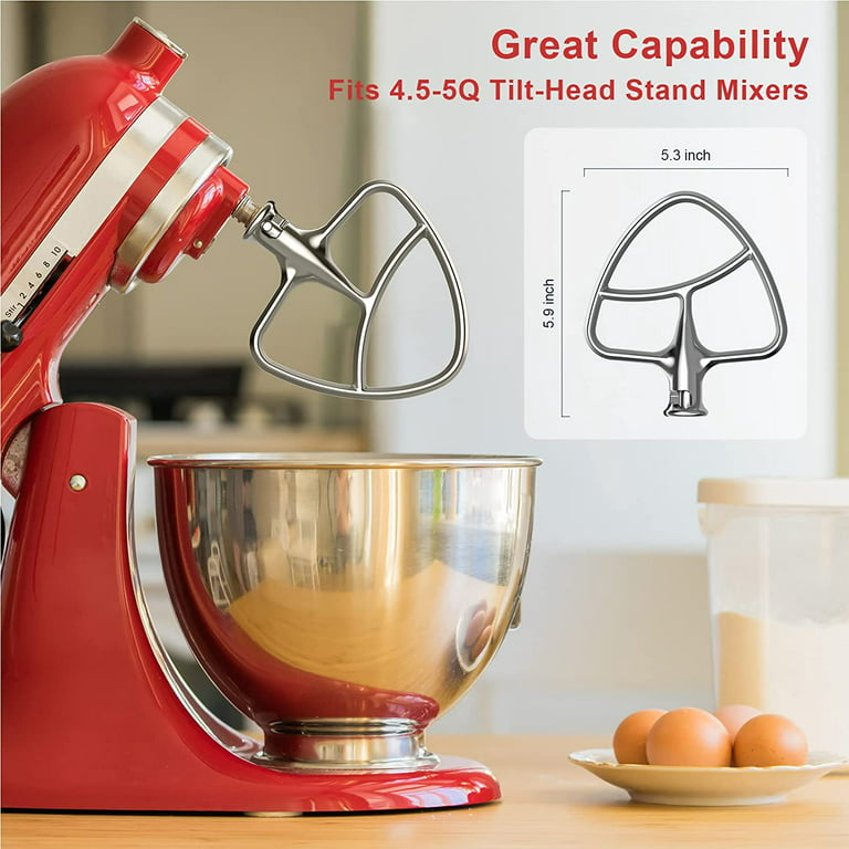 Stainless Steel Flat Beater for KitchenAid 4.5-5QT Stand Mixers