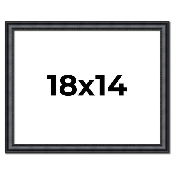 18x14 Frame Black Real Wood Picture Frame Width 1.25 inches | Interior Frame Depth 0.5 inches |
