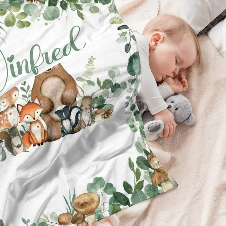 Personalized Baby Blanket for Boys Custom Baby Blanket with Name Super Soft Personalized Name Blankets for Kids Custom Animals Blanket for Infant Toddler Baby Gift Blanket for Birthday Walmart