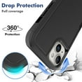 thumbnail image 4 of YEYKX Defender Case for iPhone 15 Plus 6.7'' - Heavy Duty 1 in 1 Design Rugged Full Body Dustproof Shockproof Bumper Non-Slip Protective Cover,Black,For iPhone 15 Plus, 4 of 5