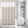 thumbnail image 2 of No Hook Shower Curtain, Beige Pink Floral Shower Curtains for Bathroom with See Through Top Window, Spring Flowers Waterproof & Washable Bath Curtain Narrow 54"x78", 2 of 9