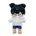 thumbnail image 2 of Niannyyhouse Sudadera con Capucha Sólida Suelta Jeans Gafas Zapatos De Cuero Altos 10 Cm 15 Cm 20 Cm Ropa De Muñeca De Felpa Peluche Suave Accesorios De Vestir (A2 20 Cm), 2 of 5