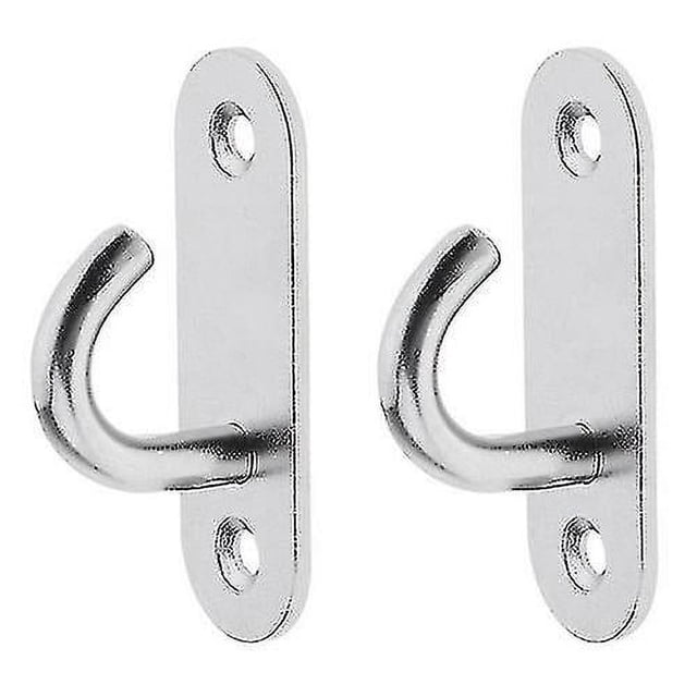2 ganchos de acero inoxidable para techo, con hebilla ovalada y cierre fijo para puerta.