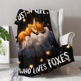 thumbnail image 3 of Fox Blanket Gifts for Kids Woman - Just A Girl Who Loves Foxes Themed Cute Animal Lovers Throw for Teen Adults Soft Fleece Cozy Bed Couch Decor Birthday Christmas Lightweight Blanket 50"x60", 3 of 5