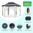 thumbnail image 6 of Lumiparty 13x13 ft Outdoor Pop Up Gazebo with Mosquito Netting, Adjustable Height Gazebo Shelter with Carry Bag for Backyard, Garden, Patio, Blue, 6 of 12