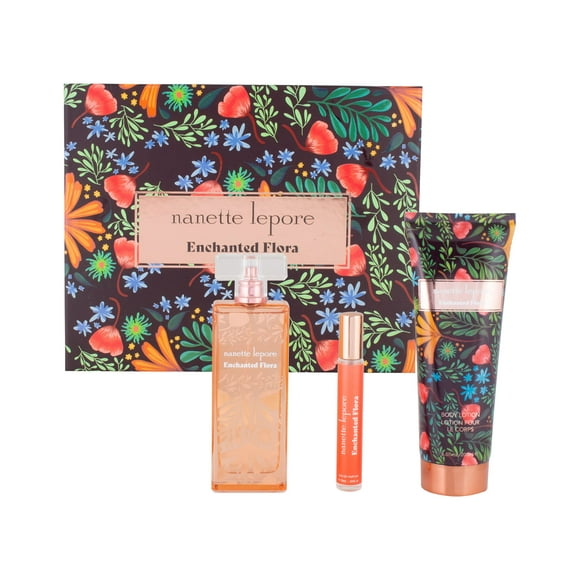 Perfume Nanette Lepore Enchanted Flora, 100 ml, set de regalo de 3 piezas
