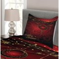 thumbnail image 3 of Ambesonne Christmas Quilted Bedspread Set 2 Pcs, Yuletide Celebration, Twin Size, Yellow Ruby Burgundy, 3 of 4