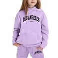 thumbnail image 5 of Gelikeya Hoodies for Girls Clothing Sets Fashion Letter Print Hooded Fall Winter Outfits Kids Boys Long Sleeves Pullover Clothes 1-9Y (Purple, 4-5 Years), 5 of 5