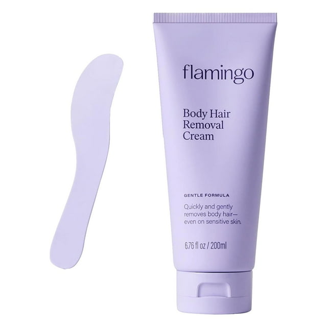 Flamingo Body Hair Removal Cream with Spatula, Gentle & Dermatologist-Tested, Safe for Sensitive Skin