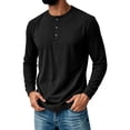 thumbnail image 3 of Resicozy Mens Henley Shirts Long Sleeve Casual T-Shirt Basic Lightweight Pullover Tees Black XL, 3 of 8