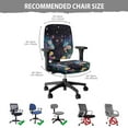 thumbnail image 7 of FKELYI Office Chair Slipcover Colorful Daisy Floral Black Cat Print Swivel Computer Cover Washable Anti-Dust Armchair Protector Cover for Backrest & Cushion Seat Decoration, 7 of 7