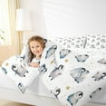 thumbnail image 4 of Manfei Cartoon Penguin Child Bedding Comforter Set, Gold Stars Print Twin Comforter Sets, Kawaii Antarctic Animal Reversible Bedding Set, Super Cozy Room Decor, 2pcs, 4 of 8