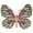 Green Pink, variant on Empress Monarch Multi-color Crystal Rhinestone Winged Butterfly Pin Brooch