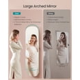 thumbnail image 3 of SONGMICS Jewelry Organizer, LED Jewelry Cabinet Wal, Lockable Rounded Wide Mirror with Storage, Interior Mirror, White Surface with Greige, 3 of 6