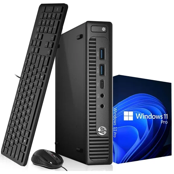 Restored HP ProDesk G2 Mini Desktop PC Intel Quad-Core i5-6500T, 32GB DDR4 Ram, 256GB SSD, WiFi, Keyboard and Mouse, Windows 11 Pro (Refurbished)