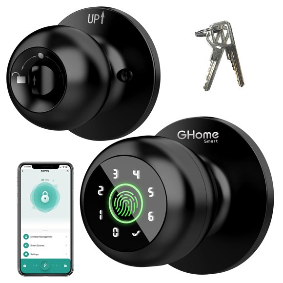 Smart Door Knob GHome Cerradura de puerta inteligente 4 en 1 con huella digital