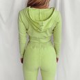 thumbnail image 4 of Mujeres con cuello en V Manga larga Tops Pantalones largos Dos piezas Conjunto sólido Traje casual Wmkox8yi bvn3084, 4 of 7