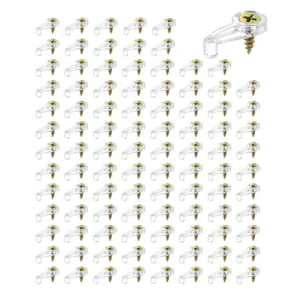 Uxcell 98 Set Glass Door Retainer Clips 3.5mm Circular Glass Clip Glass Cabinet Clips, Clear Plastic