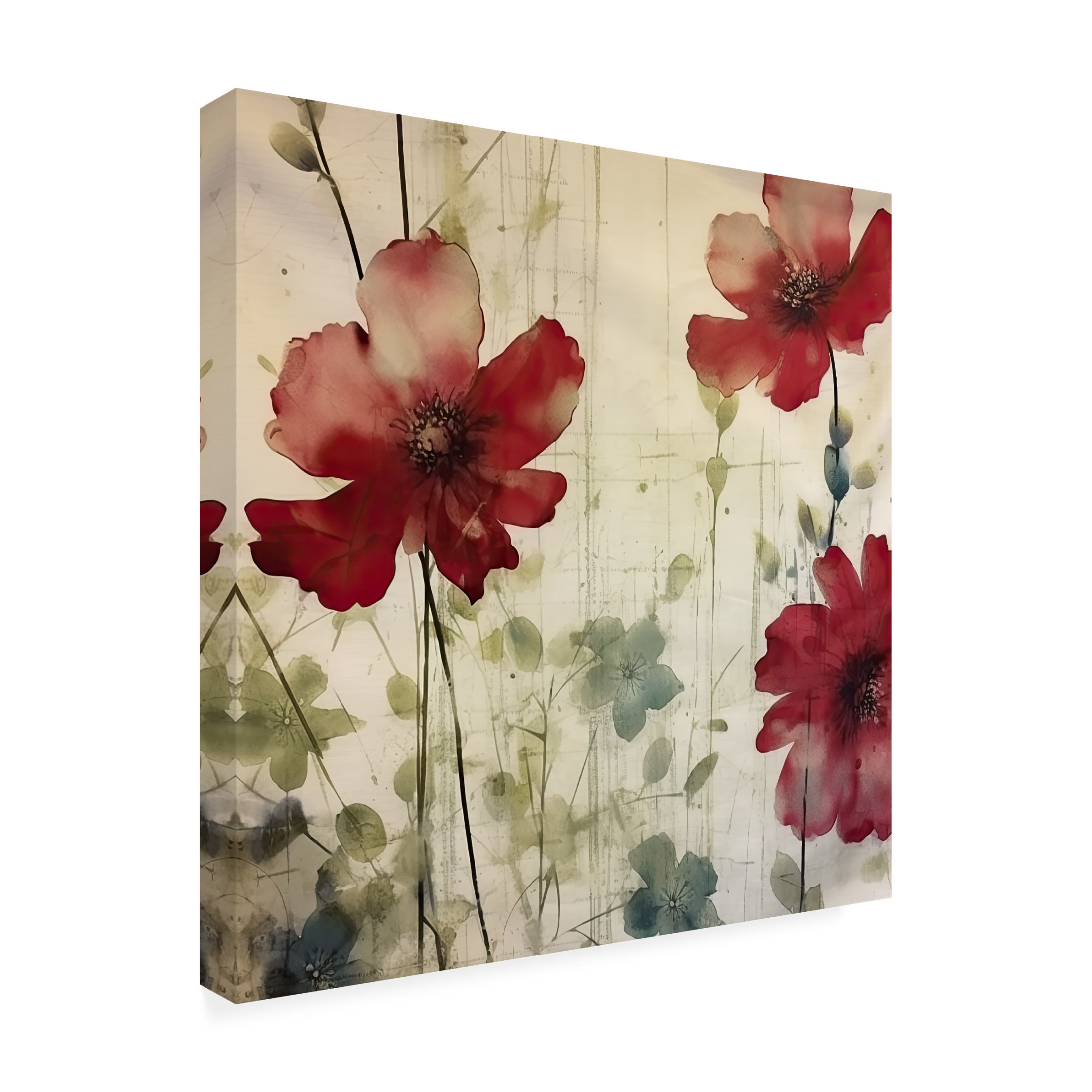 Canvas Wall Art - Sasha 'Cherry Pie II' Wall Art for Living Room, Bedroom, or Office Décor by Trademark Fine Art - 14 x 14 Inches