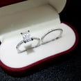 thumbnail image 3 of VOLALO 2pcs His and Hers Wedding Ring Sets Couples Engagement Rings Women and Men 925 Sterling Silver Cubic Zirconia Eight Hearts and Eight Arrows, 3 of 8
