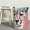 thumbnail image 6 of Rateoe Pink Cheetah Art Pattern Round Laundry Hamper Basket, Tall Hamper Basket for Blanket Storage, Nursery Clothes Hamper for Laundry in Bedroom and College Dorm-Small, 6 of 6