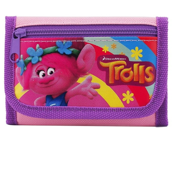 Trolls Dreamworks Pink/Purple Trifold Wallet