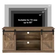 thumbnail image 3 of Aukfa Farmhouse Sliding Barn Door TV Stand for TVs up to 65",Tall Entertainment Center with Storage Cabinets,Brown, 3 of 9