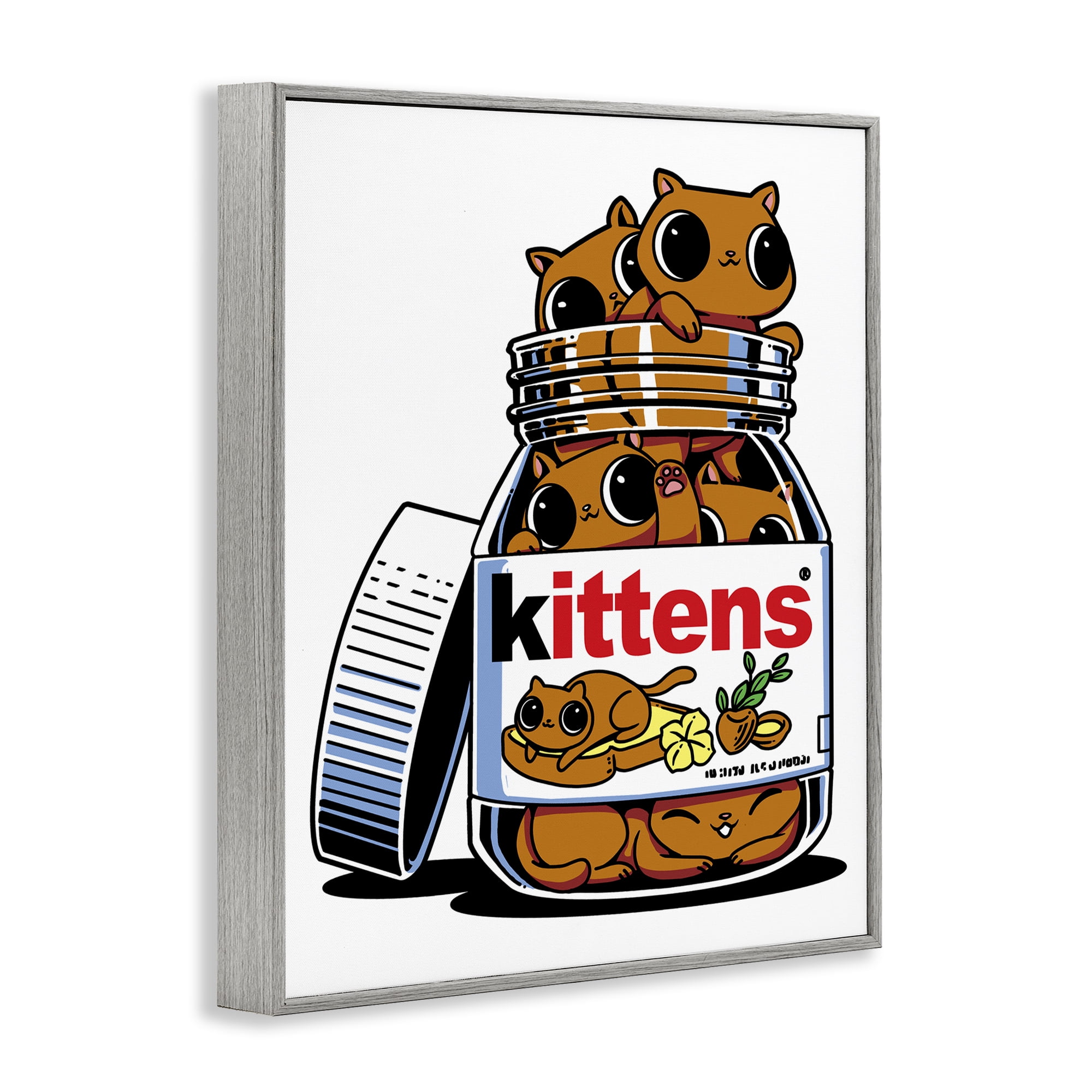 Stupell Industries Hazelnut Spread Cats Gray Framed Giclee Art, design by Tobe Fonseca