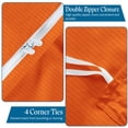 thumbnail image 5 of Orange Full ( 80" x 90" ) Size 100% Cotton Duvet Set, 800 Thread Count, Stripe Pattern, 1-Piece Comforter Cover with Zipper Closure & 2-Pillow Shams– Hotel Quality, All-Season, 5 of 5