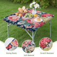 thumbnail image 4 of Pioneer Flower Floral Print Pattern Square Fitted Tablecloth with Elastic Edge,Square Table Cover,Washable Elastic Table Cover for Home Kitchen Party Decor 34"x34", 4 of 6