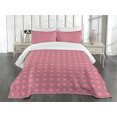 thumbnail image 3 of Ambesonne Floral Quilted Bedspread Set 3 Pcs, Big Small Flower Motifs, King Size, Pink Teal White, 3 of 5