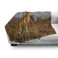thumbnail image 3 of Safari Soft Flannel Fleece Throw Blanket, Wild Animal Cheetah Standing on Termite Mound Savannah Nature View, Cozy Plush for Indoor and Outdoor Use, 50" x 60", Ginger Apricot Dust, by Ambesonne, 3 of 6