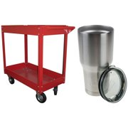 Olympia Tools 2-Shelf Steel Cart with Bonus Tumbler