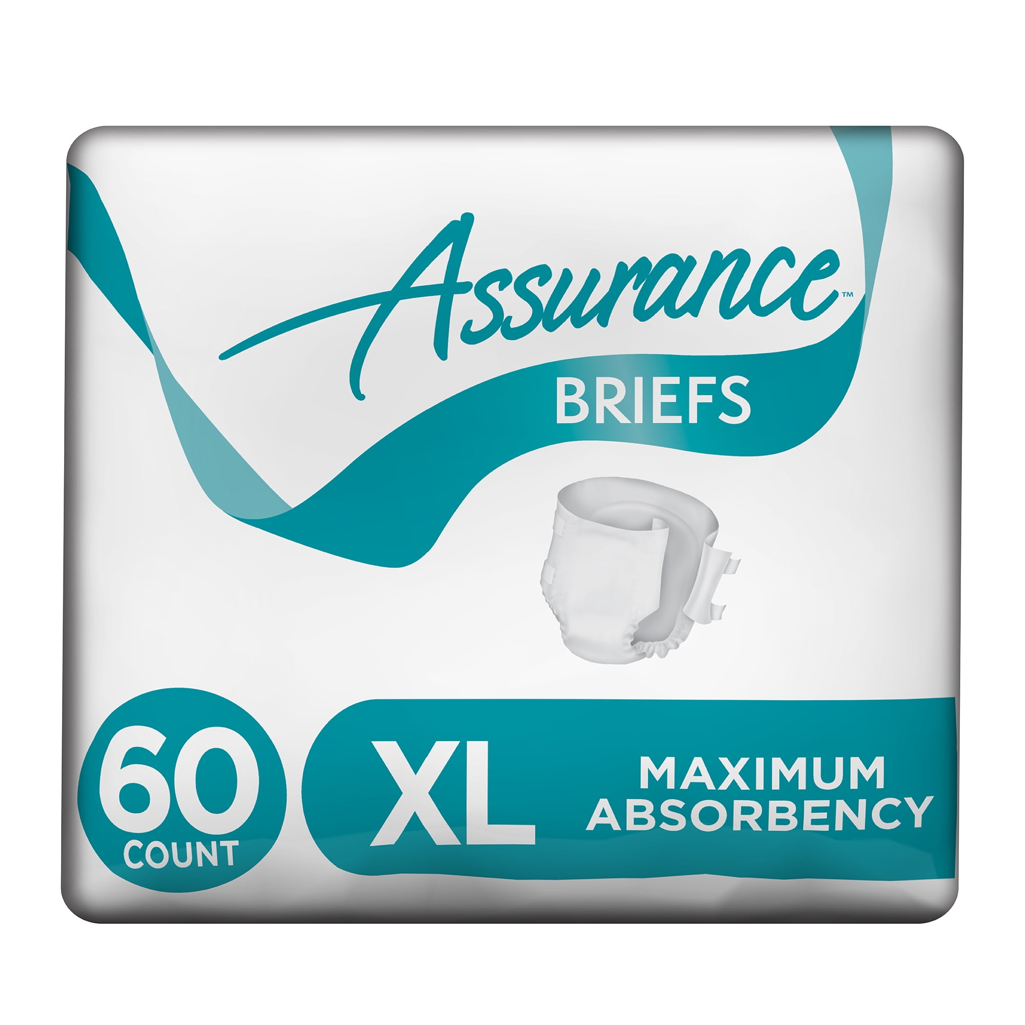 Assurance Incontinence Briefs Unisex, XL, Maximum, 15 Ct, 4 Pks, 60
