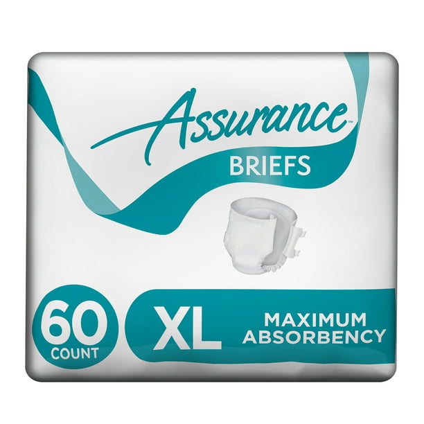 Assurance Incontinence Briefs Unisex, XL, Maximum, 15 Ct, 4 Pks, 60 ...