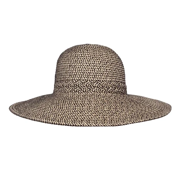 Sunday Afternoons Wide Brimmed Sun Hat, Tan/Pepper Tweed