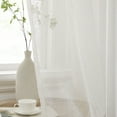 thumbnail image 4 of THD Zoey Faux Linen Textured Semi Sheer Window Rod Pocket Thick Curtains Drapery Panels, 2 Panels, 4 of 9